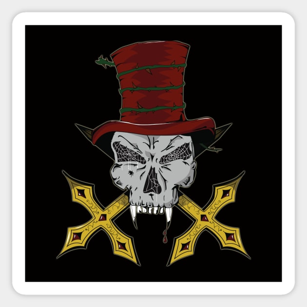 Vampire Skull Sticker by RedBat
